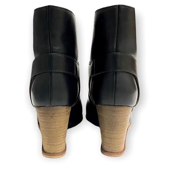 MM6 Maison Martin Margiela Boots Black Leather Wedge Ankle Boots, Size‎ 36.5 EU - Picture 6 of 13